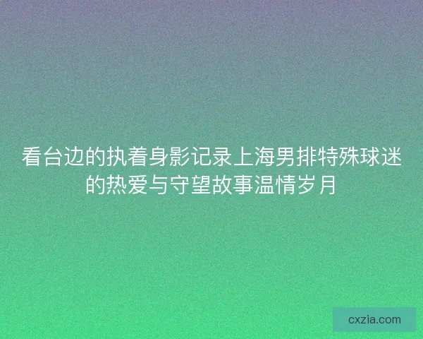 看台边的执着身影记录上海男排特殊球迷的热爱与守望故事温情岁月