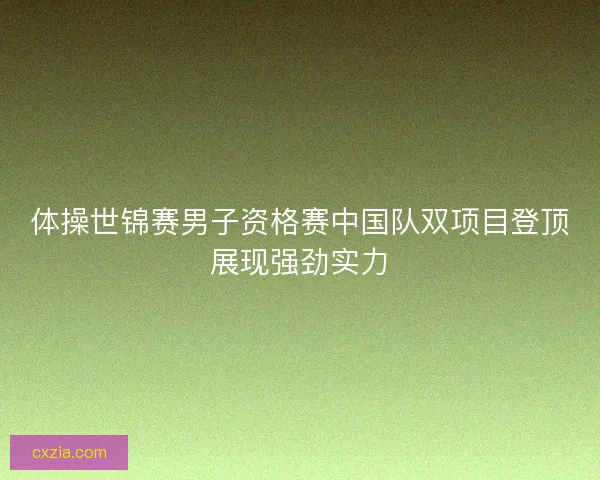 体操世锦赛男子资格赛中国队双项目登顶展现强劲实力